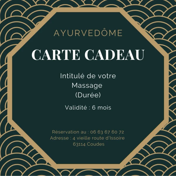 Carte cadeau Ayurvedôme — recto